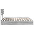 vidaXL Úložná posteľ Sivý Sonoma 200 x 200 cm Kompozitné drevo