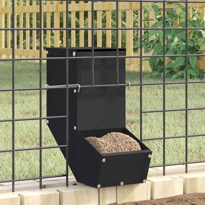 vidaXL Kŕmidlo pre králiky Čierna 12,5 x 26 x 28,5 cm