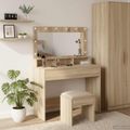 vidaXL Toaletný stolík Sonoma dub 100 x 41 x 135 cm Kompozitné drevo