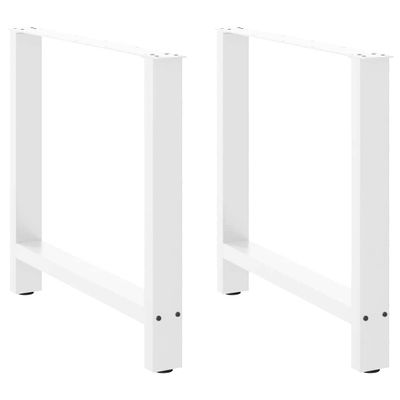 vidaXL Nohy k jedálenskému stolu, biele, 2 ks, 80 x (72-73) cm, oceľové