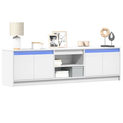 vidaXL TV stolík s LED biely 180x34x50 cm kompozitné drevo