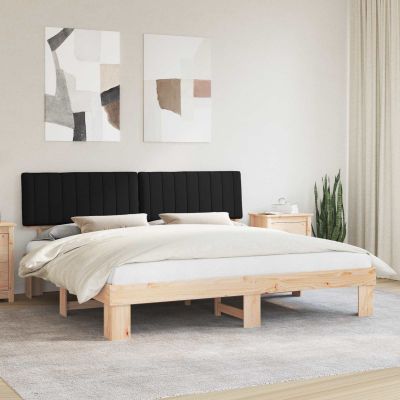 vidaXL Rám postele s čalúneným čelom Čierna 200 x 200 cm
