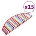 vidaXL Samolepiace nášľapy na schody 15ks 65x24x4 viacfarebné červené