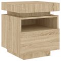 vidaXL Nočný stolík s LED svetlami dub sonoma 40x39x48,5 cm