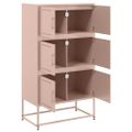 vidaXL Komoda ružová 68,5x38,5x123,5 cm oceľ
