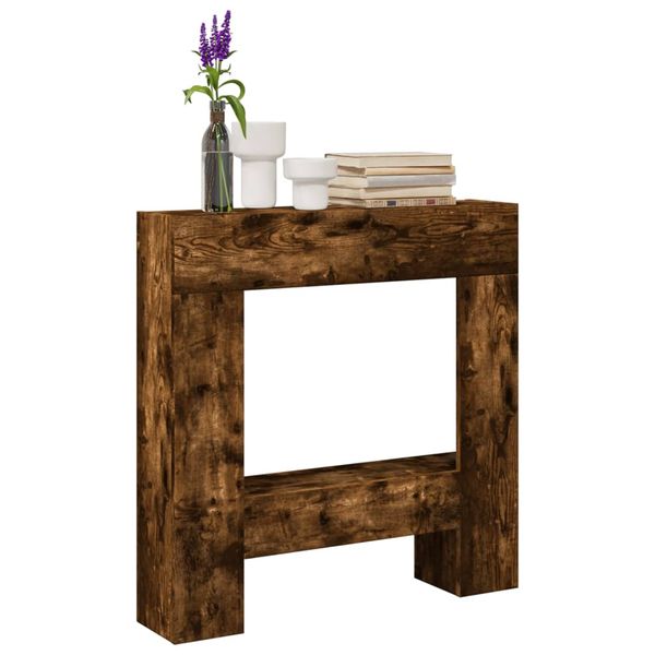 vidaXL Obloženie krbu dymový dub 81x18x82 cm kompozitné drevo