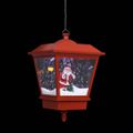 vidaXL Vianočná závesná lampa s LED osvetlením a Santom červená 27x27x45 cm