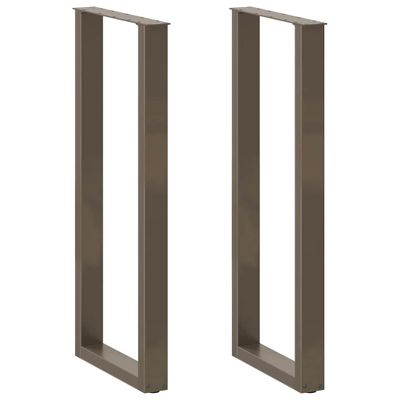 vidaXL Nohy barového stola v tvare U, 2 ks, prírodná oceľ, 50 x (110-111) cm, oceľ