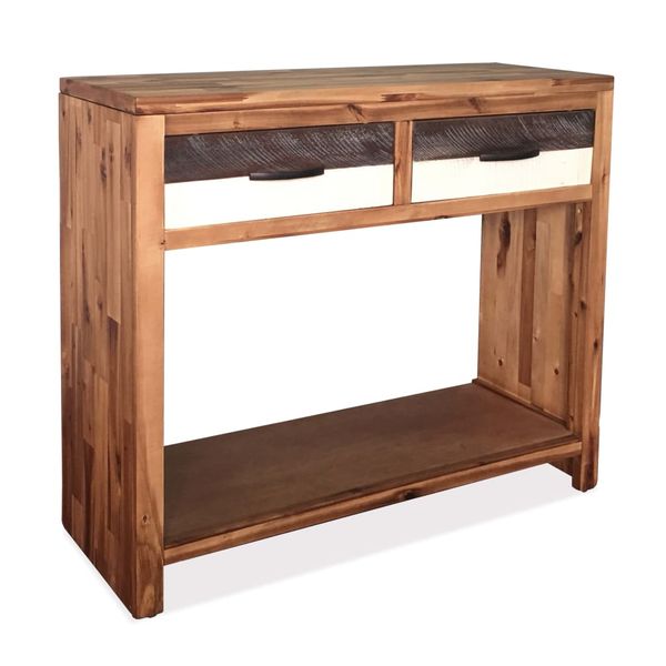 vidaXL Konzolový stolík akáciový masív 86x30x75 cm