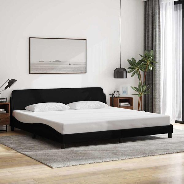 vidaXL Rám postele Dover čierny 200x200 cm látka