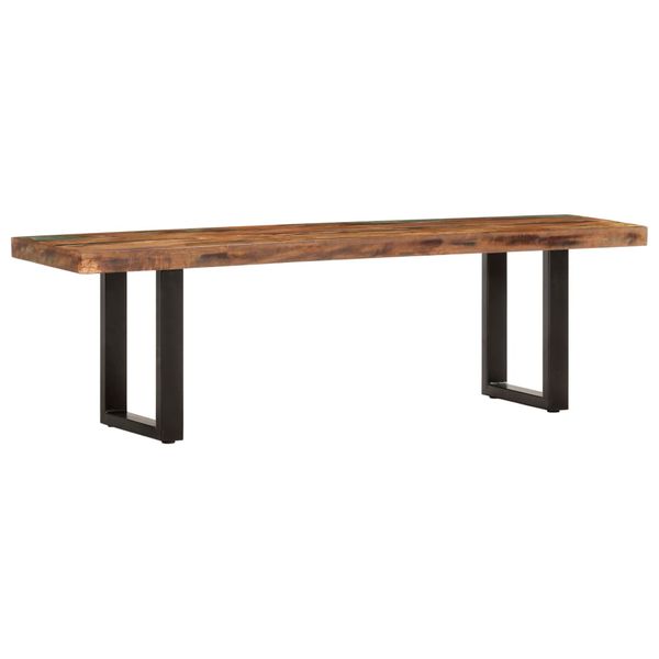 vidaXL Lavička 160 cm, recyklovaný masív a oceľ