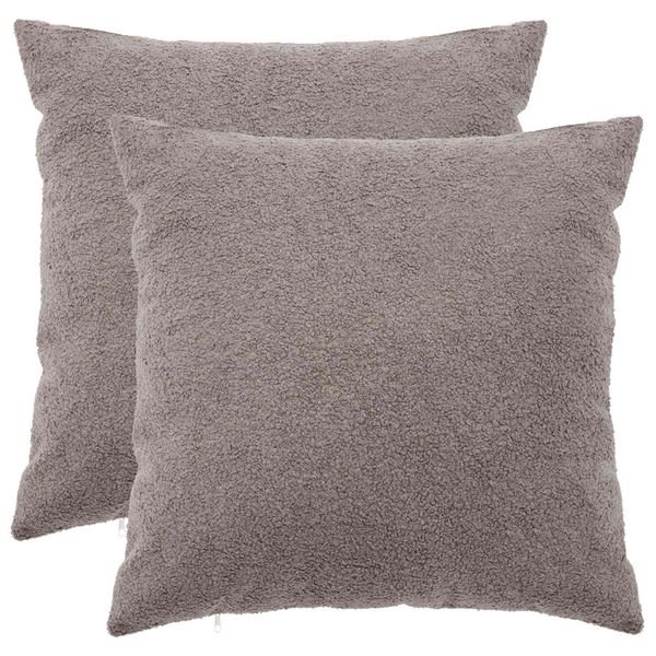 vidaXL Poťah na podložku 2 pcs HEERLEN Svetlosivá 60 x 60 cm Bouclé