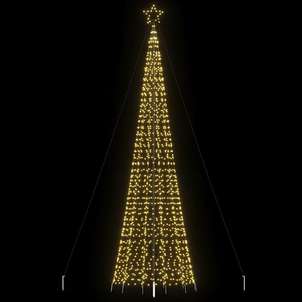 vidaXL LED vianočný stromček s hrotmi 1534 LED teplá biela 500 cm