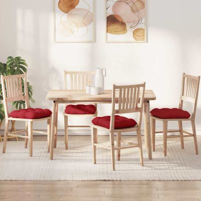 vidaXL Vankúše na sedenie 4 pcs Červená 40 x 40 x 12 cm látka