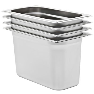 vidaXL Gastronádoby 4 ks, GN 1/3, 200 mm, nehrdzavejúca oceľ