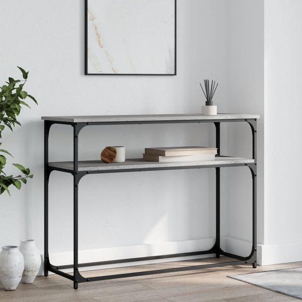 vidaXL Konzolový stolík sivý sonoma 100x35,5x75 cm kompozitné drevo