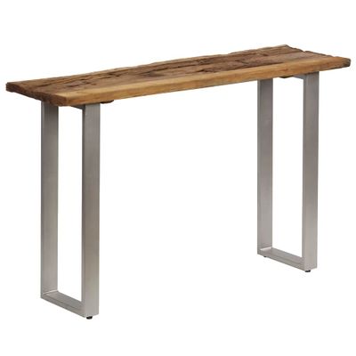 vidaXL Konzolový stolík, recyklované drevo a oceľ 120x35x76 cm