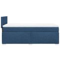 vidaXL Posteľný rám boxspring s matracom modrý 90x200 cm látka