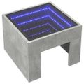 vidaXL Konferenčný stolík s nekonečnými LED betónovosivý 40x40x30 cm