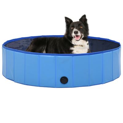 vidaXL Skladací bazén pre psov modrý 120x30 cm PVC