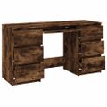 vidaXL Písací stôl dymový dub 140x50x77 cm spracované drevo
