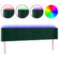 vidaXL Čelo postele s LED tmavozelené 163x16x78/88 cm zamat
