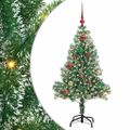 vidaXL Umelý vianočný stromček, snehom obalený, s LED svetlom 150 cm