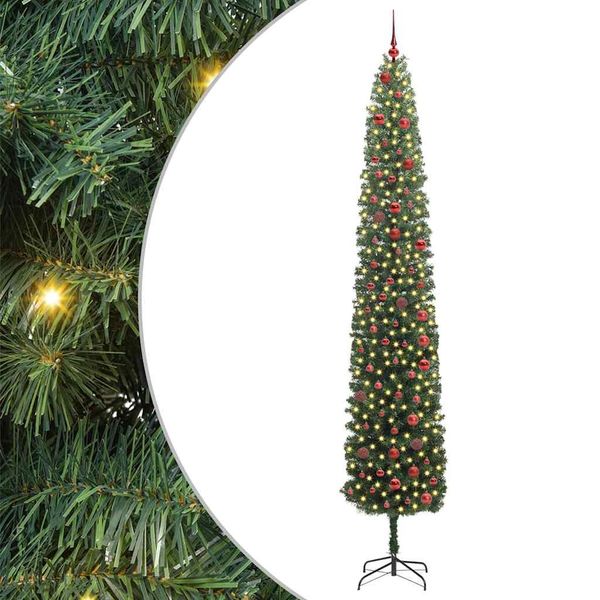 vidaXL Umelý vianočný stromček Zelená 300 cm PVC, oceľ a plast