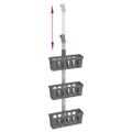 vidaXL Závesná polica do sprchy 30x15x(67-105) cm hliník