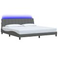 vidaXL Rám postele bez matraca Hanko tmavosivá 200x200 cm látka