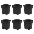 vidaXL Kulatý kvetináč 6 ks Čierna Ø 12,5 x 10 cm Plast