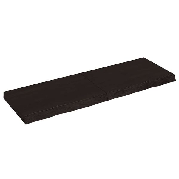 vidaXL Stolová doska tmavohnedá 120x40x(2-6) cm ošetrený dubový masív