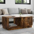 vidaXL Konferenčný stolík Dymový dub 90 x 50 x 37 cm Kompozitné drevo