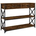 vidaXL Konzolový stolík dymový dub 100x28x75 cm kompozitné drevo