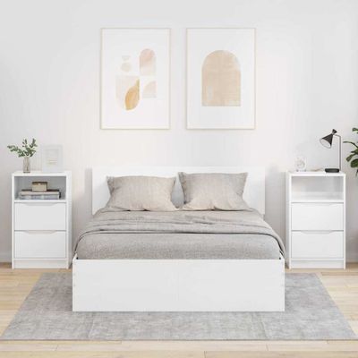 vidaXL Nočné stolíky 2 pcs Vysoký lesk bielej 40 x 30 x 467 cm