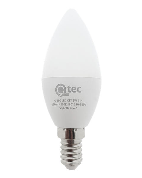 LED žiarovka Qtec 5W C37 E14 4200K