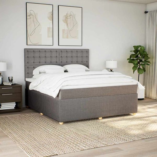 vidaXL Posteľný rám boxspring s matracom sivohned 180x200 cm látka