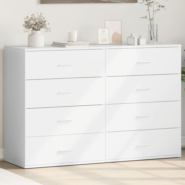 vidaXL Komody 2 ks, biele 60x39x80 cm, kompozitné drevo