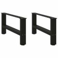 vidaXL Nohy na konferenčný stolík, čierne, 2 ks, 60 x (30-31) cm, oceľové