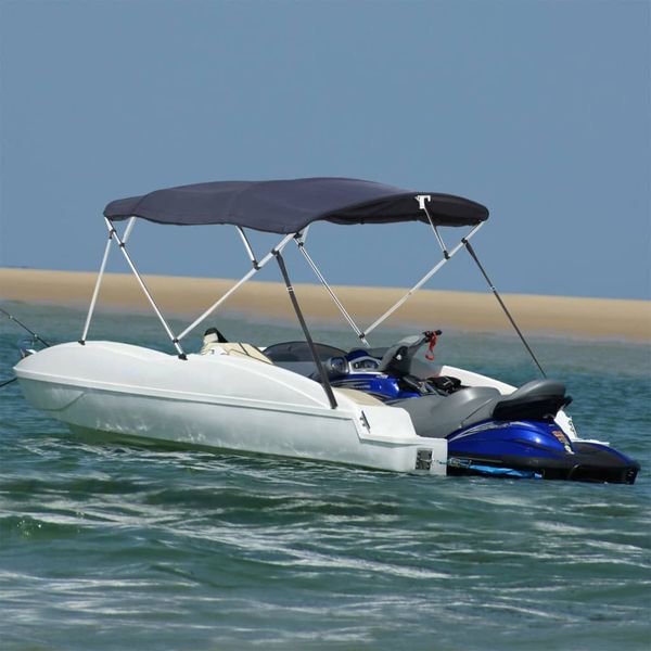 vidaXL Strieška Bimini s 4 oblúkmi a stenami 243x(185-198)x137 cm
