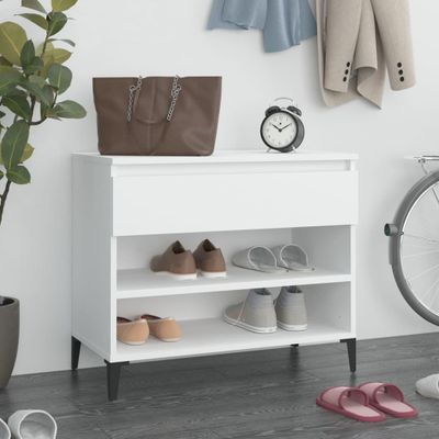 vidaXL Botník biely 70x36x60 cm spracované drevo