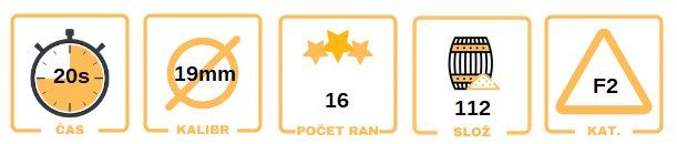Panta Archimedes, 16 rán, F2, Kompaktný ohňostroj Panta Archimedes, 16 ran, F2, Kompaktní ohňostroj