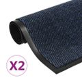 vidaXL Rohožky pred dvere 2 ks modré 60x90 cm obdĺžnikové všívané