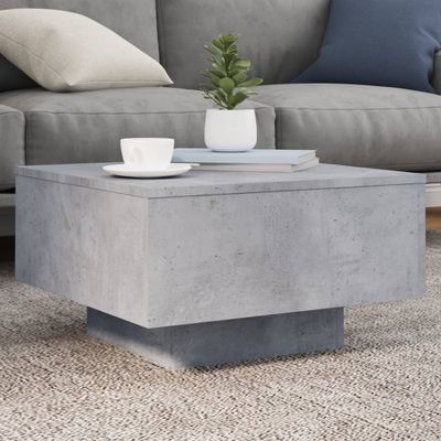 vidaXL Konferenčný stolík s LED svetlami betónovo sivý 55x55x31 cm