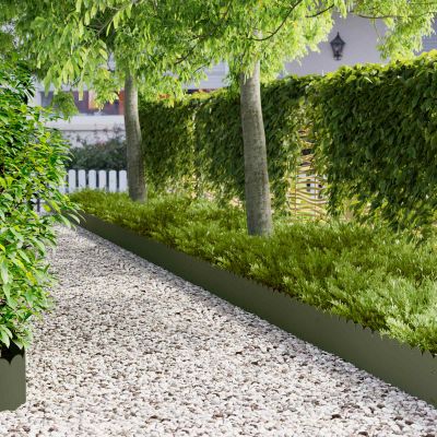 vidaXL Obrubník trávnika 20 ks 103 x 25 cm Oceľ Olivovo zelená
