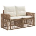 vidaXL Súprava záhradných pohoviek 7 ks Bežová a smotanovo biela