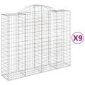 vidaXL Oblúkové gabiónové koše 9ks 200x50x160/180cm pozinkované železo