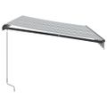 vidaXL Ručne zaťahovacia markíza s LED antracit a biela 350x250 cm