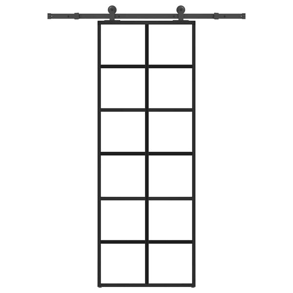 vidaXL Posuvné dvere s kovaním 76x205 cm ESG sklo a hliník
