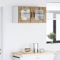 vidaXL Nástenný sklenený kabinet PORTO Remeselný dub 80 x 31 x 40 cm